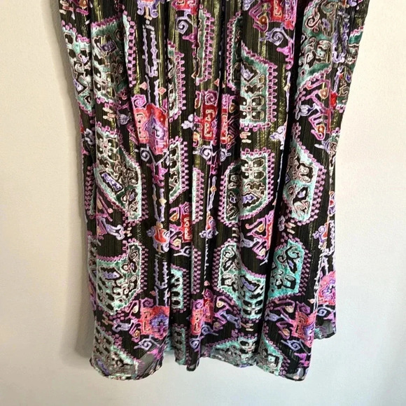 Moulinette Soeurs Linnea Velvet Metallic Swing Dress Size Large - Picture 8 of 12